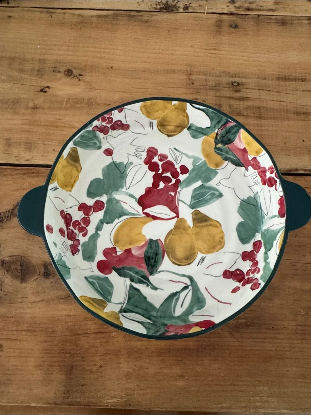 Anthropologie Holly and Pear Pie Dish